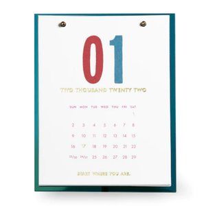 kate spade teal desktop calendar planner for 2022 nwt